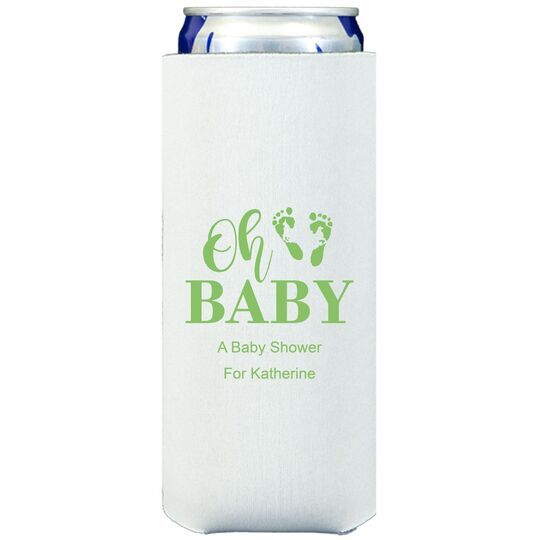 Oh Baby with Baby Feet Collapsible Slim Koozies